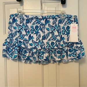 Lilly Pulitzer Isbeth Skirted Swim Bikini Bottom Shell Collector Size 14 NWT